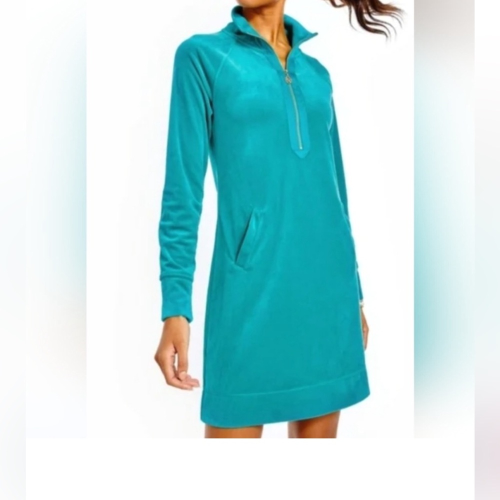 Lilly Pulitzer  Skipper dress in Maldive green . Long Sleeve Dress